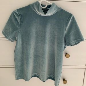 Madewell blue velvet tee